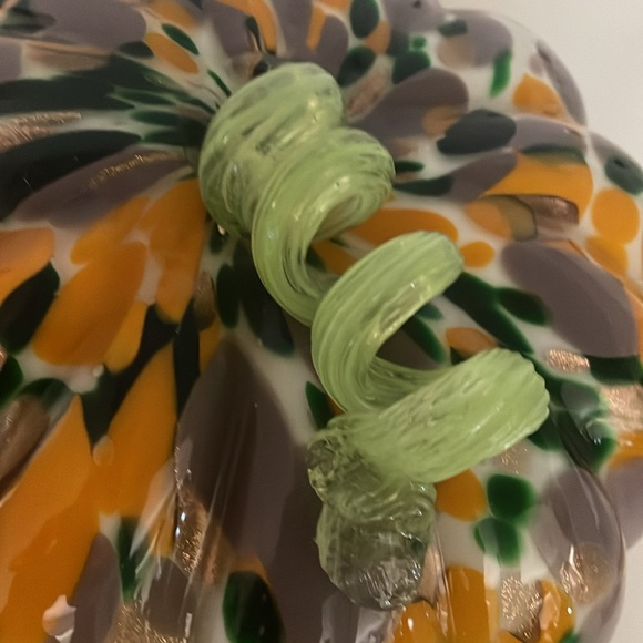 Vintage Murano Mottled Large Pumpkin Squash! Stunning! Unique OOAK! - Picture 2 of 12